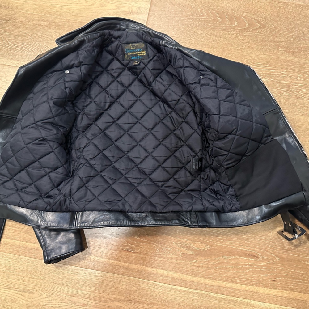 Schott NYC Black Leather Biker Jacket - Picture 3 of 6